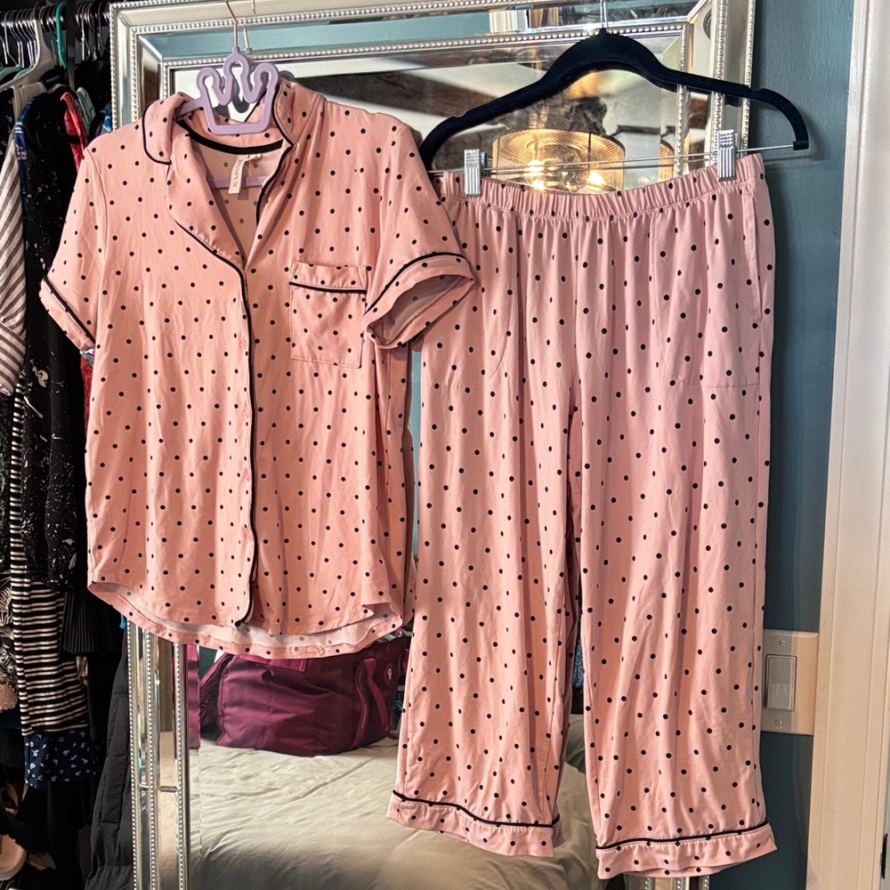 Pink Polka Dot Pajama Set